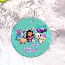 Custom Gabby Dollhouse Ornament, Personalized Gabby Ornament, Kids Christmas Ornament
