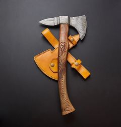 THE TASAI SPIKE || Viking Axe || Medieval Axe || Throwing Axe || Engraved Handle || Damascus Finish || Warrior Axe || Gi