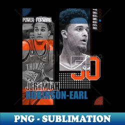 Jeremiah Robinson-Earl basketball Paper Poster Thunder 7 - PNG Transparent Sublimation File - Instantly Transform Your Sublimation Projects