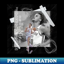 Jeremiah Robinson-Earl  Basketball Paper Poster Thunder 2 - Trendy Sublimation Digital Download - Capture Imagination with Every Detail
