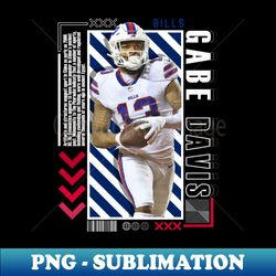 Gabe Davis Football Paper Poster Bills 9 - Unique Sublimation PNG Download - Perfect for Sublimation Art