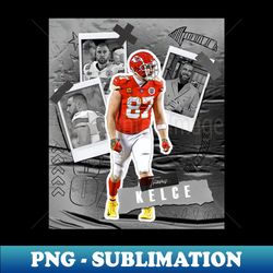 Travis Kelce football Paper Poster Chiefs 5 - Instant Sublimation Digital Download - Fashionable and Fearless