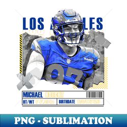 Michael Hoecht Football Paper Poster Rams 10 - High-Resolution PNG Sublimation File - Instantly Transform Your Sublimation Projects