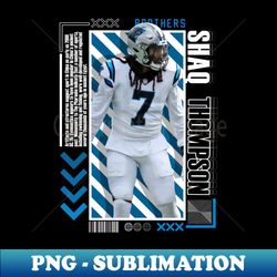 Shaq Thompson Football Paper Poster Panthers 9 - PNG Sublimation Digital Download - Create with Confidence