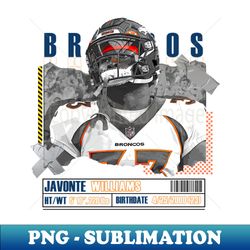 Javonte Williams Football Paper Poster Broncos 10 - Instant Sublimation Digital Download - Capture Imagination with Every Detail