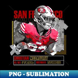 Christian McCaffrey Football Paper Poster 49ers 10 - PNG Transparent Sublimation File - Vibrant and Eye-Catching Typography