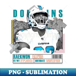 Raekwon Davis Football Paper Poster Dolphins 10 - Creative Sublimation PNG Download - Fashionable and Fearless