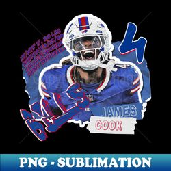 James Cook Football Paper Poster Bills 11 - Decorative Sublimation PNG File - Revolutionize Your Designs
