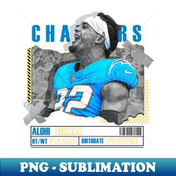 Alohi Gilman Football Paper Poster Chargers 10 - PNG Transparent Digital Download File for Sublimation - Unleash Your Inner Rebellion