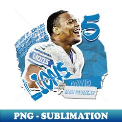 David Montgomery Football Paper Poster Lions 11 - Unique Sublimation PNG Download - Defying the Norms