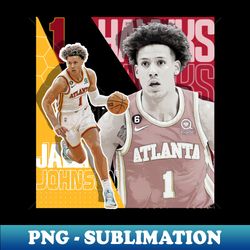 Jalen Johnson basketball Paper Poster Hawks 7 - Digital Sublimation Download File - Instantly Transform Your Sublimation Projects
