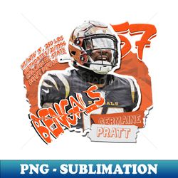 Germaine Pratt Football Paper Poster Bengals 11 - PNG Transparent Sublimation Design - Unleash Your Inner Rebellion