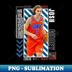 Josh Giddey basketball Paper Poster Thunder 9 - Retro PNG Sublimation Digital Download - Transform Your Sublimation Creations