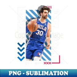 Furkan Korkmaz basketball Paper Poster 76ers 9 - PNG Transparent Sublimation File - Bold & Eye-catching