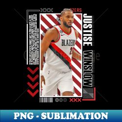 Justise Winslow basketball Paper Poster Trail Blazers 9 - Sublimation-Ready PNG File - Instantly Transform Your Sublimation Projects