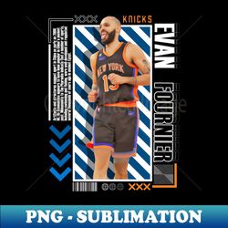 Evan Fournier basketball Paper Poster Knicks 9 - Special Edition Sublimation PNG File - Unleash Your Creativity