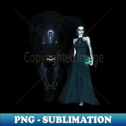 Awesome wolf with fairy in the dark night - Decorative Sublimation PNG File - Enhance Your Apparel with Stunning Detail