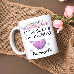 Personalized Awesome Craft Lady Mug, Knitting Mug, Gift For Knitter