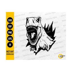 T-Rex In The Wall SVG | Tyrannosaurus Rex SVG | Dinosaur Decals Wall Art Shirt | Cricut Cutting Files Clipart Vector Digital Dxf Png Eps Ai