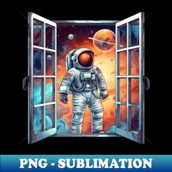 Astronaut Outside the Galaxy Window 2 - Premium PNG Sublimation File - Spice Up Your Sublimation Projects