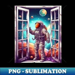 Astronaut Outside the Galaxy Window 4 - Instant Sublimation Digital Download - Enhance Your Apparel with Stunning Detail