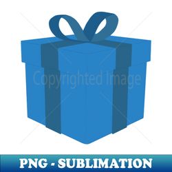 Blue gift box - Decorative Sublimation PNG File - Create with Confidence