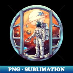 Astronaut Outside the Galaxy Window 8 - Professional Sublimation Digital Download - Boost Your Success with this Inspirational PNG Download