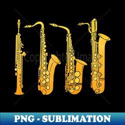 GOLD VINTAGE SAXOPHONES FAMILY - Sublimation-Ready PNG File - Spice Up Your Sublimation Projects