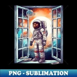 Astronaut Outside the Galaxy Window 5 - Aesthetic Sublimation Digital File - Transform Your Sublimation Creations