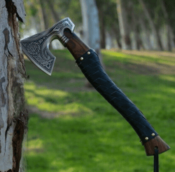 Little i Hand-Forged Carbon Steel Tomahawk Viking Axe, Camping Axe,Outdoor Axe For Him