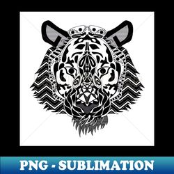 snow leopard ecopop tiger cat in the artic with mexican patterns - High-Quality PNG Sublimation Download - Unlock Vibrant Sublimation Designs