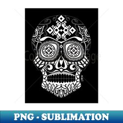 mexican skull in sugar death ecopop with mexican floral patterns - Sublimation-Ready PNG File - Transform Your Sublimation Creations