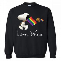 Snoopy Love Wins LGBT Pride Crewneck Sweatshirt