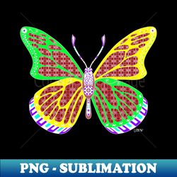 magic dust butterfly ecopop kawaii bug in mexican patterns art - Modern Sublimation PNG File - Revolutionize Your Designs