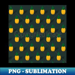 TROPICAL PINEAPPLE FRUIT PATTERN - PNG Transparent Digital Download File for Sublimation - Perfect for Sublimation Mastery