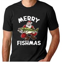 Mens Fishing T shirt, Funny Fishing Shirt, Fishing Graphic Tee, Fisherman Gifts, Present For fisherman, Merry Fishmas, C