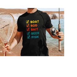 Mens Fishing T shirt, Funny Fishing Shirt, Fishing Graphic Tee, Fisherman Gifts, Present For Fisherman, Fishing Checklis