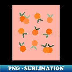 Oranges Fruit Pattern on Peach Background - Instant Sublimation Digital Download - Stunning Sublimation Graphics