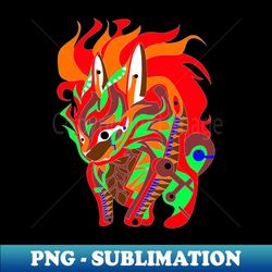 esquilax rabbit kaiju ecopop in totonac mexican patterns - PNG Transparent Digital Download File for Sublimation - Fashionable and Fearless