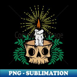 Skull Candle Holder - PNG Sublimation Digital Download - Unleash Your Inner Rebellion