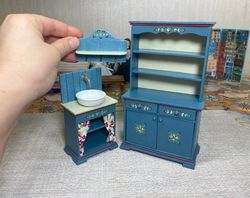 Kitchen furniture for a dollhouse. 1:12. Furniture for dolls. Doll miniature.