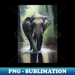 Asian Elephant Oil paint - High-Resolution PNG Sublimation File - Perfect for Sublimation Mastery