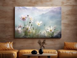 Photographic art of alpine wildflowers in the meadows ,Canvas wrapped on pine frame