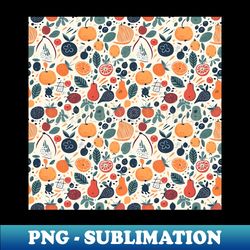 Pretty Botanical Fruit Pattern - PNG Transparent Digital Download File for Sublimation - Unleash Your Inner Rebellion