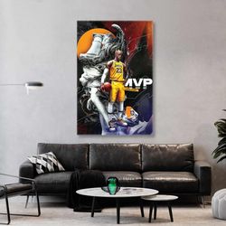 Lebron James Wall Art, Basketball Wall Decor, Basketball King Wall Art Decor, Roll Up Canvas, Stretched Canvas Art, Fram