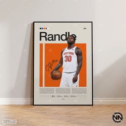 Julius Randle Canvas, New York Knicks, NBA Canvas, Sports Canvas, Mid Century Modern, NBA Fans, Basketball Gift, Sports