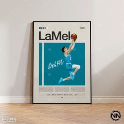 LaMelo Ball Canvas, Charlotte Hornets, NBA Canvas, Sports Canvas, Mid Century Modern, NBA Fans, Basketball Gift, Sports