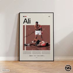 Mohammed Ali Canvas, Boxing Canvas, Sports Canvas, Boxing Wall Art, Mid-Century Modern, Motivational Canvas, Sports Bedr
