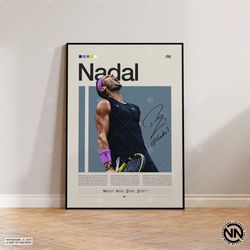 Rafael Nadal Canvas, Tennis Canvas, Motivational Canvas, Sports Canvas, Modern Sports Art, Tennis Gifts, Minimalist Canv