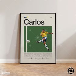 Roberto Carlos Canvas, Brazil Football Canvas, Soccer Gifts, Sports Canvas, Football Player Canvas, Soccer Wall Art, Spo